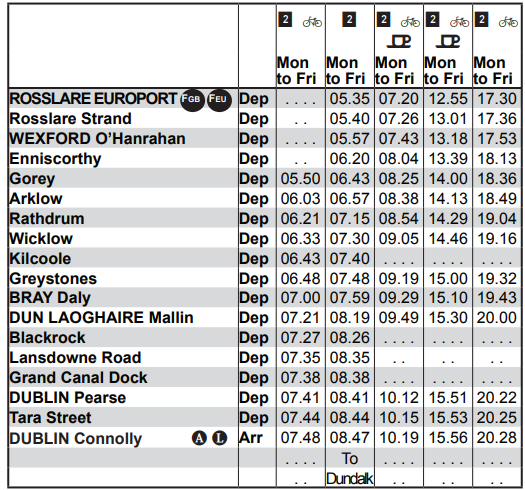 Image of Train timetable